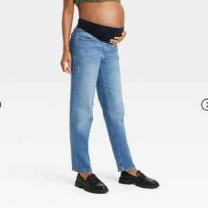 Over Belly 90’s Straight Maternity Jeans By Ingrid and Isabel Size 8